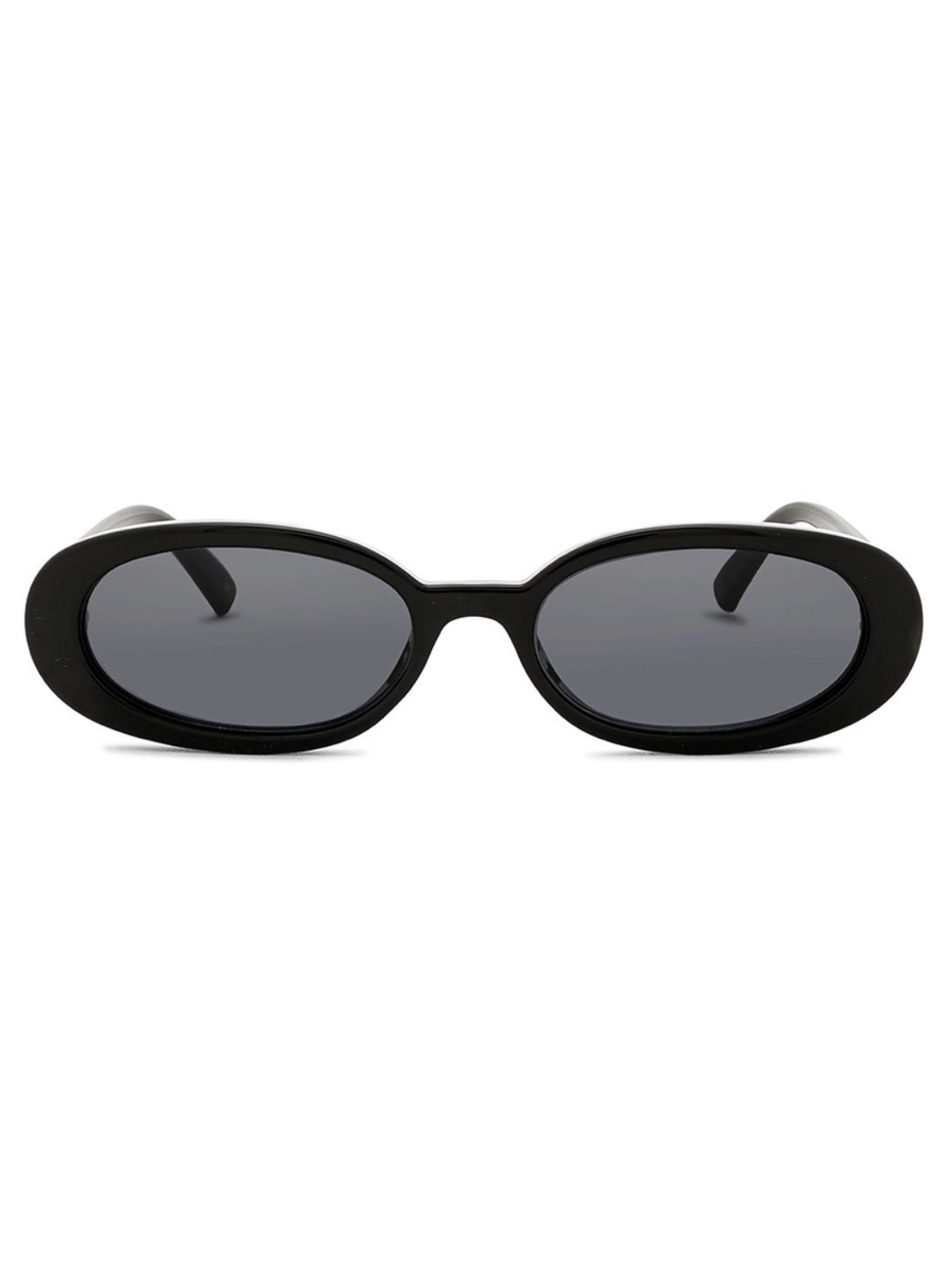 Le Specs Outta Love Black Smoke Mono Oval Sunglasses with Gray Lenses